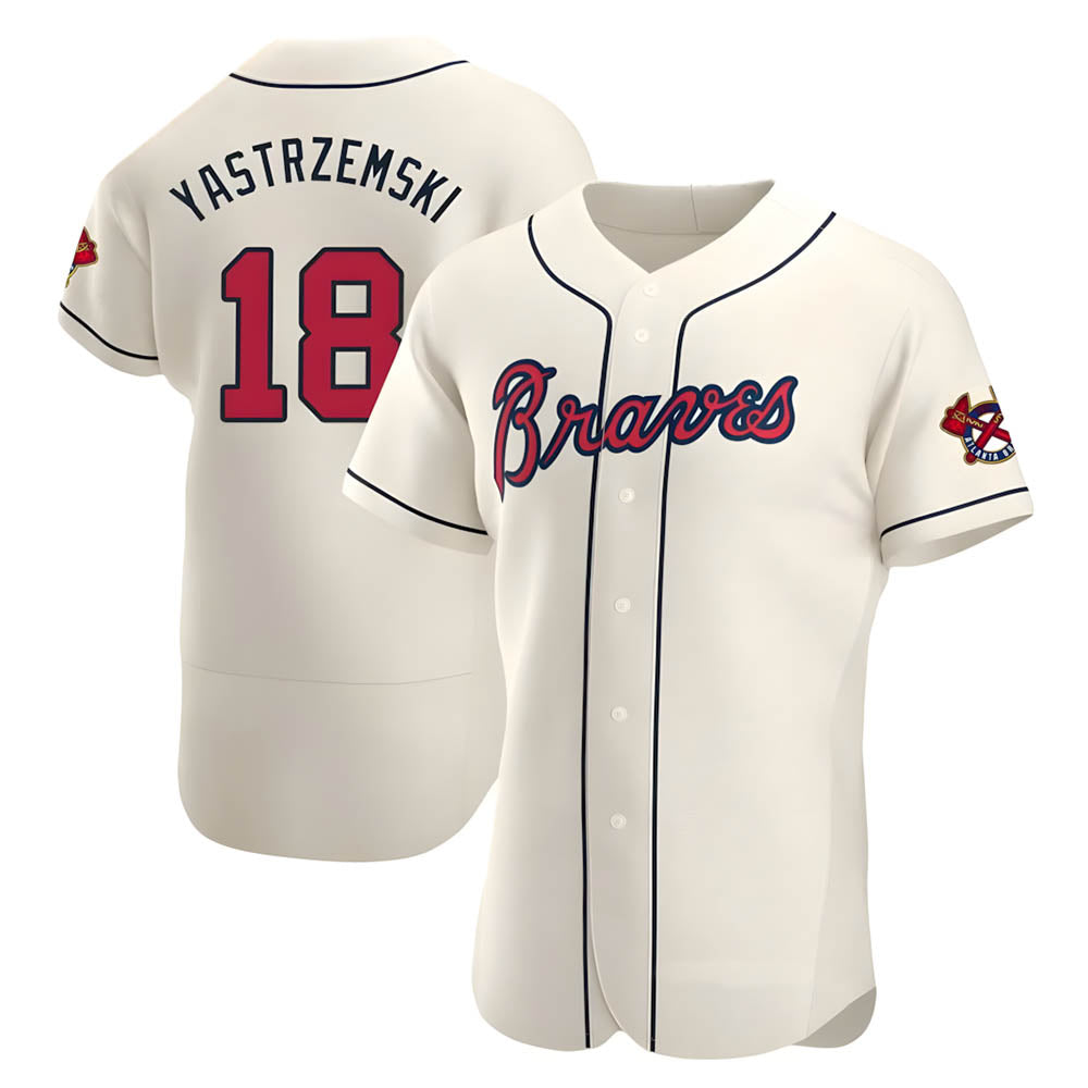 Odoa A.Braves #18 Mike Yastrzemski player Cream Authentic Alternate Stitched Jerseys