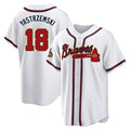 Odoa A.Braves #18 Mike Yastrzemski player Gold Replica White Program Stitched Jerseys