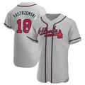 Odoa A.Braves #18 Mike Yastrzemski player Gray Authentic Road Stitched Jerseys