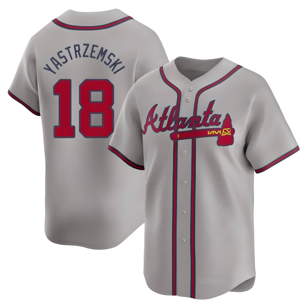 Odoa A.Braves #18 Mike Yastrzemski player Gray Limited Away Stitched Jerseys