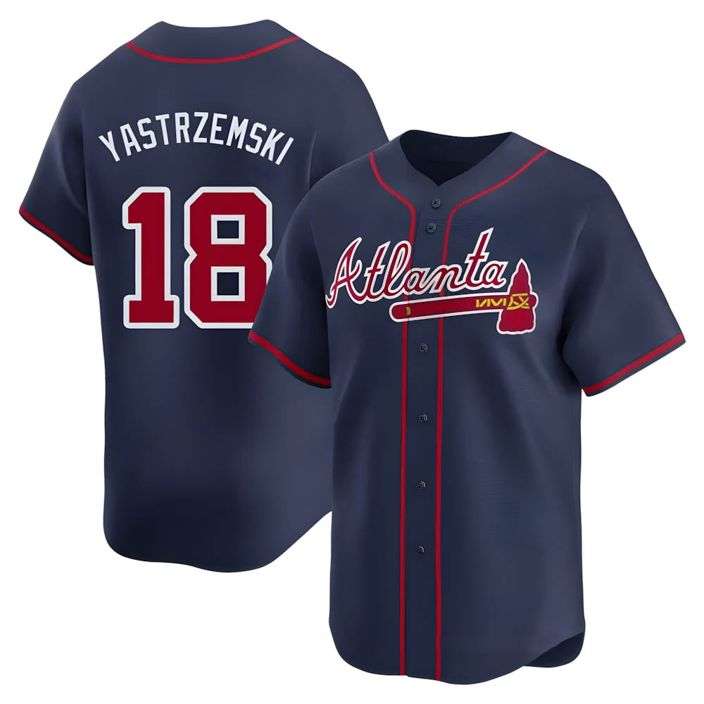 Odoa A.Braves #18 Mike Yastrzemski player Navy Limited Alternate Stitched Jerseys