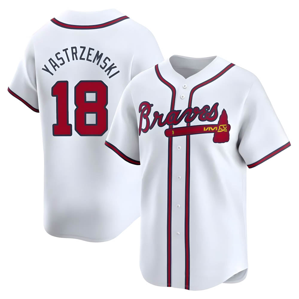 Odoa A.Braves #18 Mike Yastrzemski player White Limited Home Stitched Jerseys
