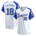 Odoa A.Braves #18 Mike Yastrzemski player White Limited Throwback Cooperstown Collection Stitched Jerseys
