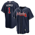 Odoa A.Braves #1 Ozzie Albies Player Navy Alternate Stitched Jerseys