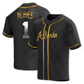 Odoa A.Braves #1 Ozzie Albies Player Gold Replica Black en Alternate Stitched Jerseys
