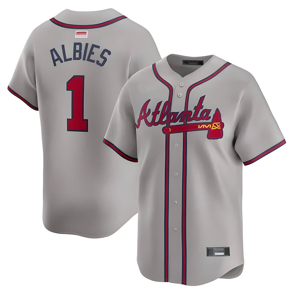 Odoa A.Braves #1 Ozzie Albies Player Gray Vapor Premier City Connect Premium Stitched Jerseys