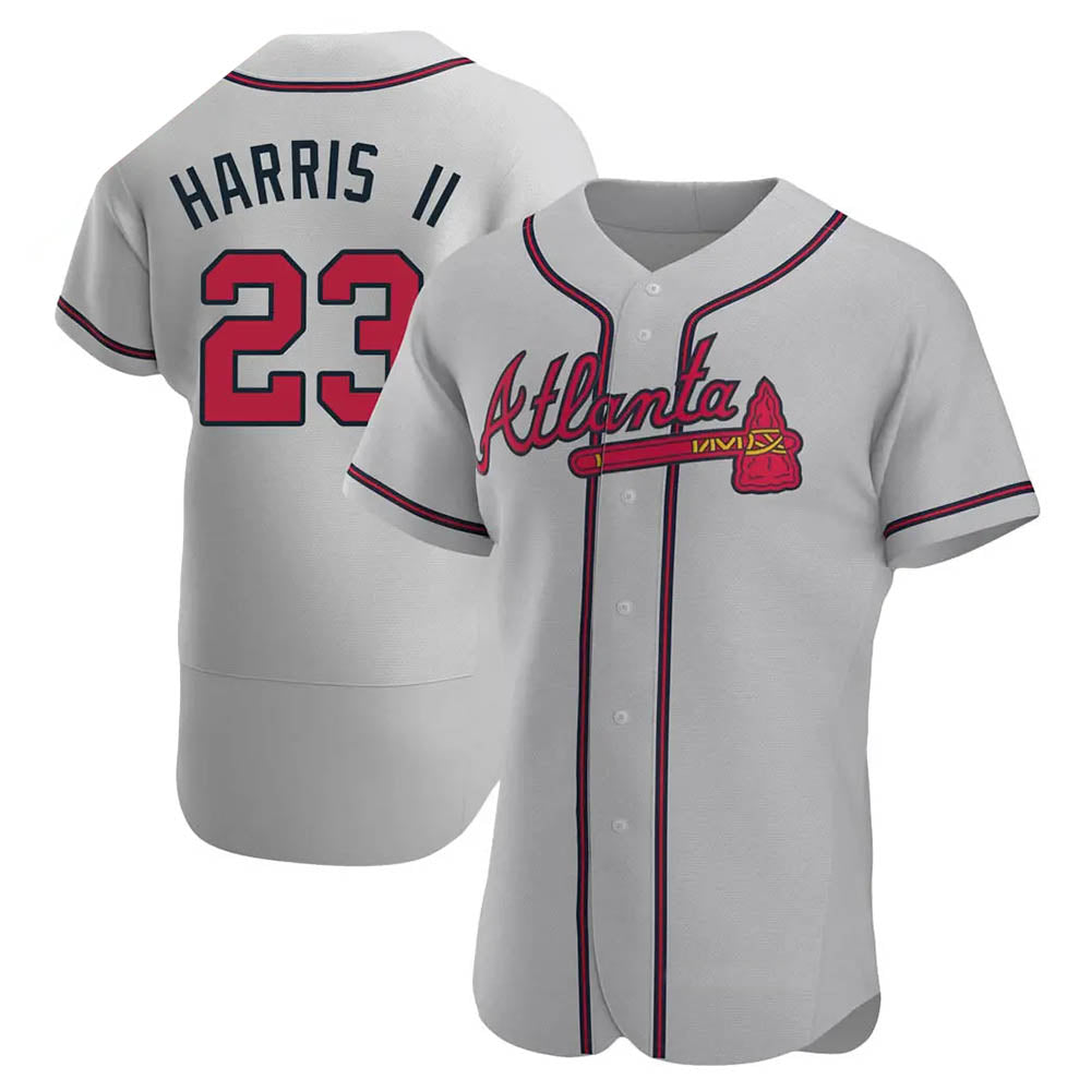 Odoa A.Braves #23 Michael Harris II player Gray Authentic Road Stitched Jerseys