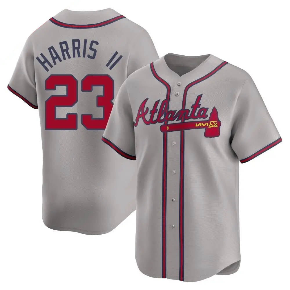 Odoa A.Braves #23 Michael Harris II player Gray Limited Away Stitched Jerseys