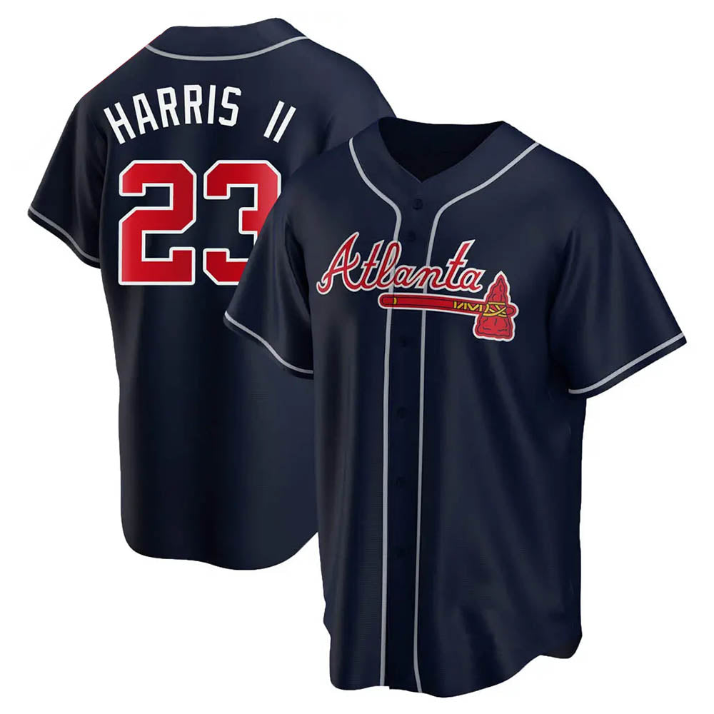 Odoa A.Braves #23 Michael Harris II player Navy Replica Alternate Stitched Jerseys