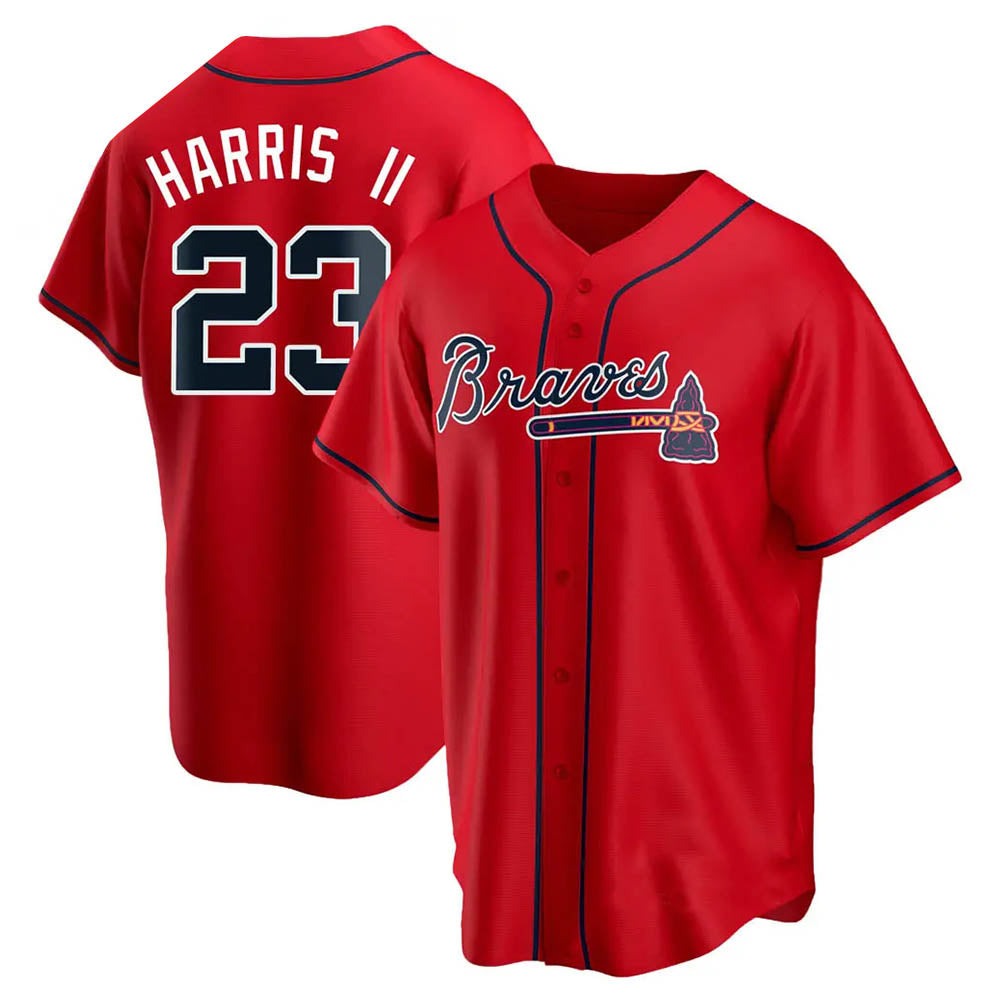 Odoa A.Braves #23 Michael Harris II player Red Replica Alternate Stitched Jerseys