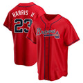 Odoa A.Braves #23 Michael Harris II player Red Replica Alternate Stitched Jerseys