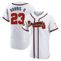 Odoa A.Braves #23 Michael Harris II player White&Gold Authentic Program Stitched Jerseys