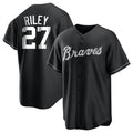 Odoa A.Braves #27 Austin Riley Player Black&White Replica Stitched Jerseys