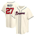Odoa A.Braves #27 Austin Riley Player Cream Replica Alternate Stitched Jerseys
