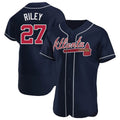 Odoa A.Braves #27 Austin Riley Player Navy Authentic Alternate Stitched Jerseys