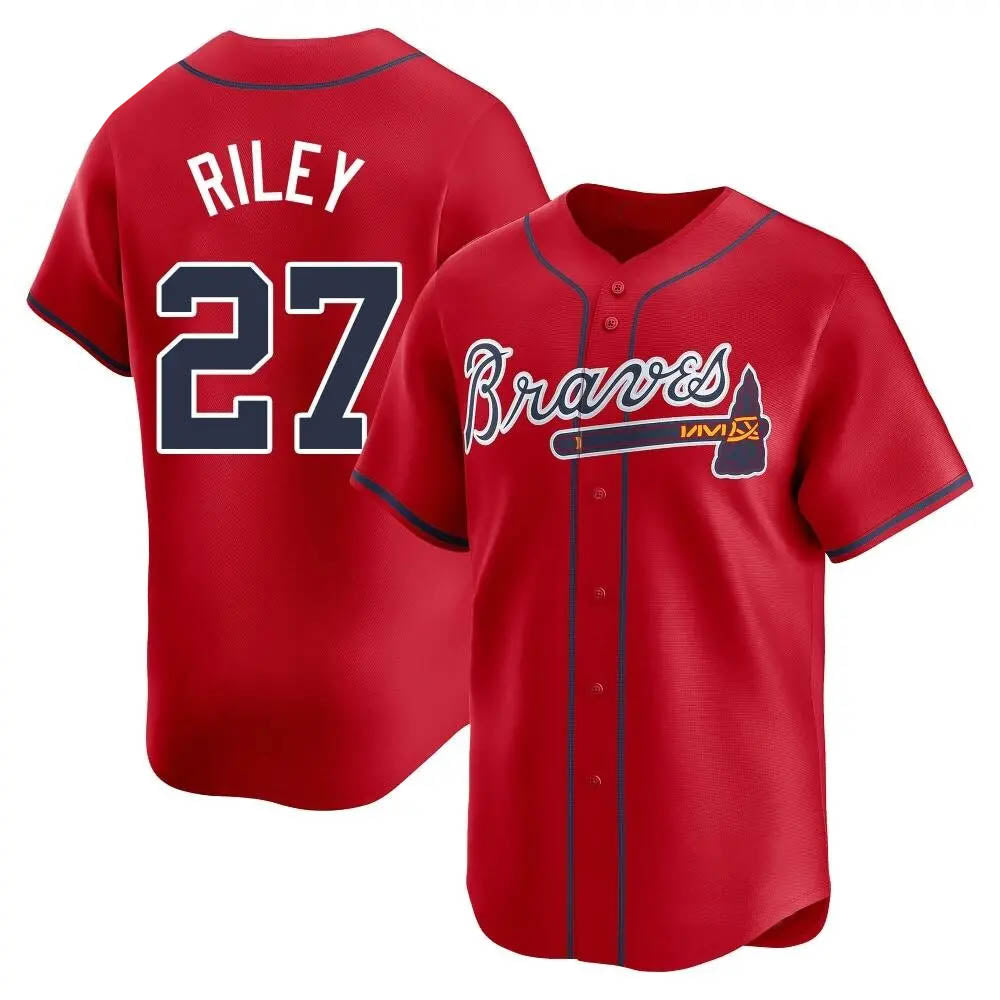 Odoa A.Braves #27 Austin Riley Player Red Limited Alternate Stitched Jerseys
