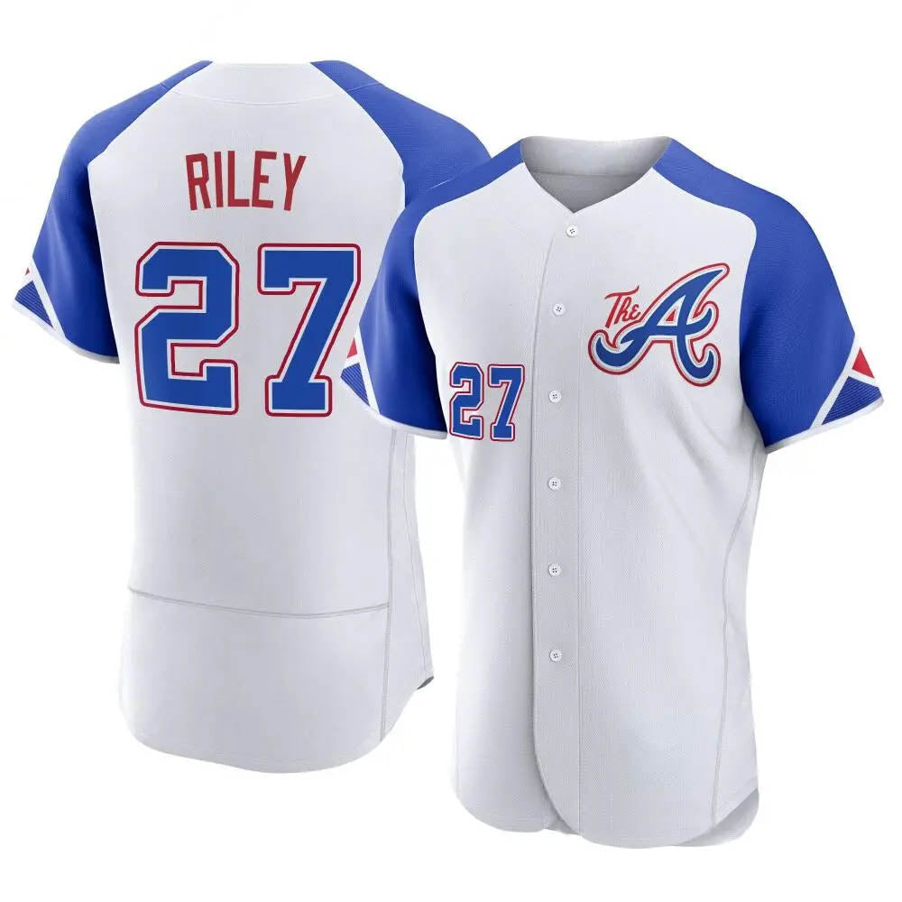 Odoa A.Braves #27 Austin Riley Player White Authentic City Connect Stitched Jerseys