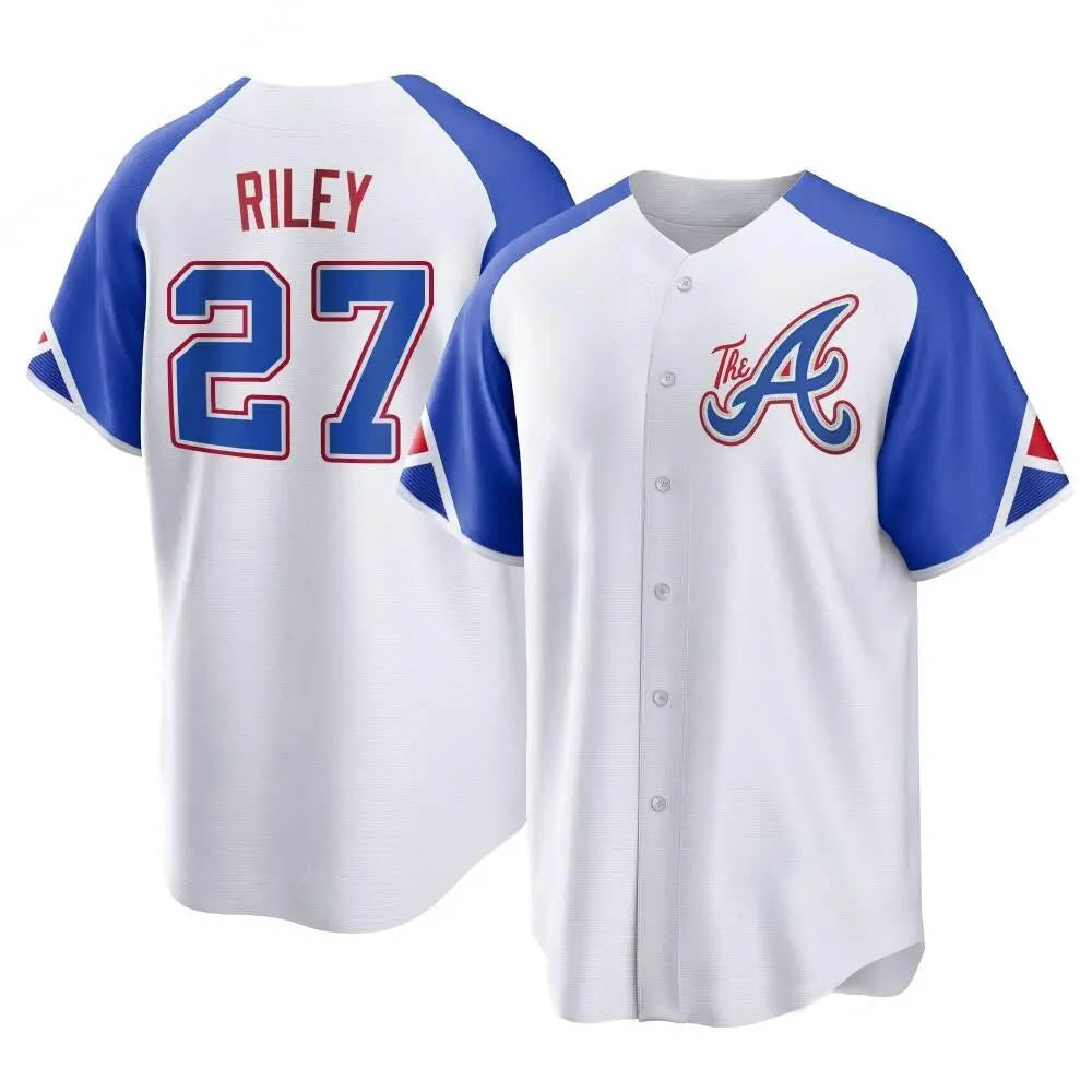Odoa A.Braves #27 Austin Riley Player White Replica City Connect Stitched Jerseys