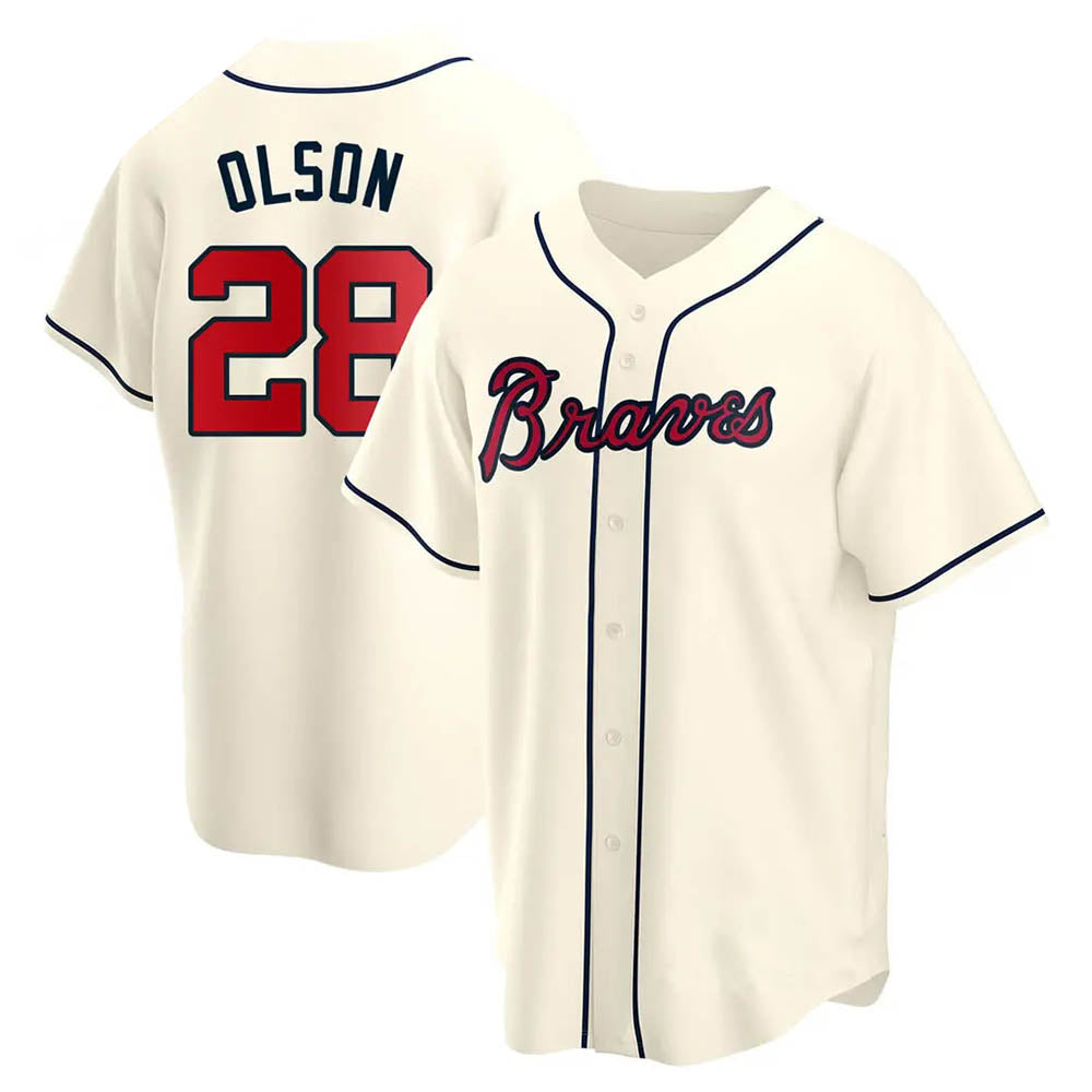 Odoa A.Braves #28 Matt Olson Player Cream Replica Alternate Stitched Jerseys