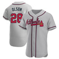 Odoa A.Braves #28 Matt Olson Player Gray Authentic Road Stitched Jerseys