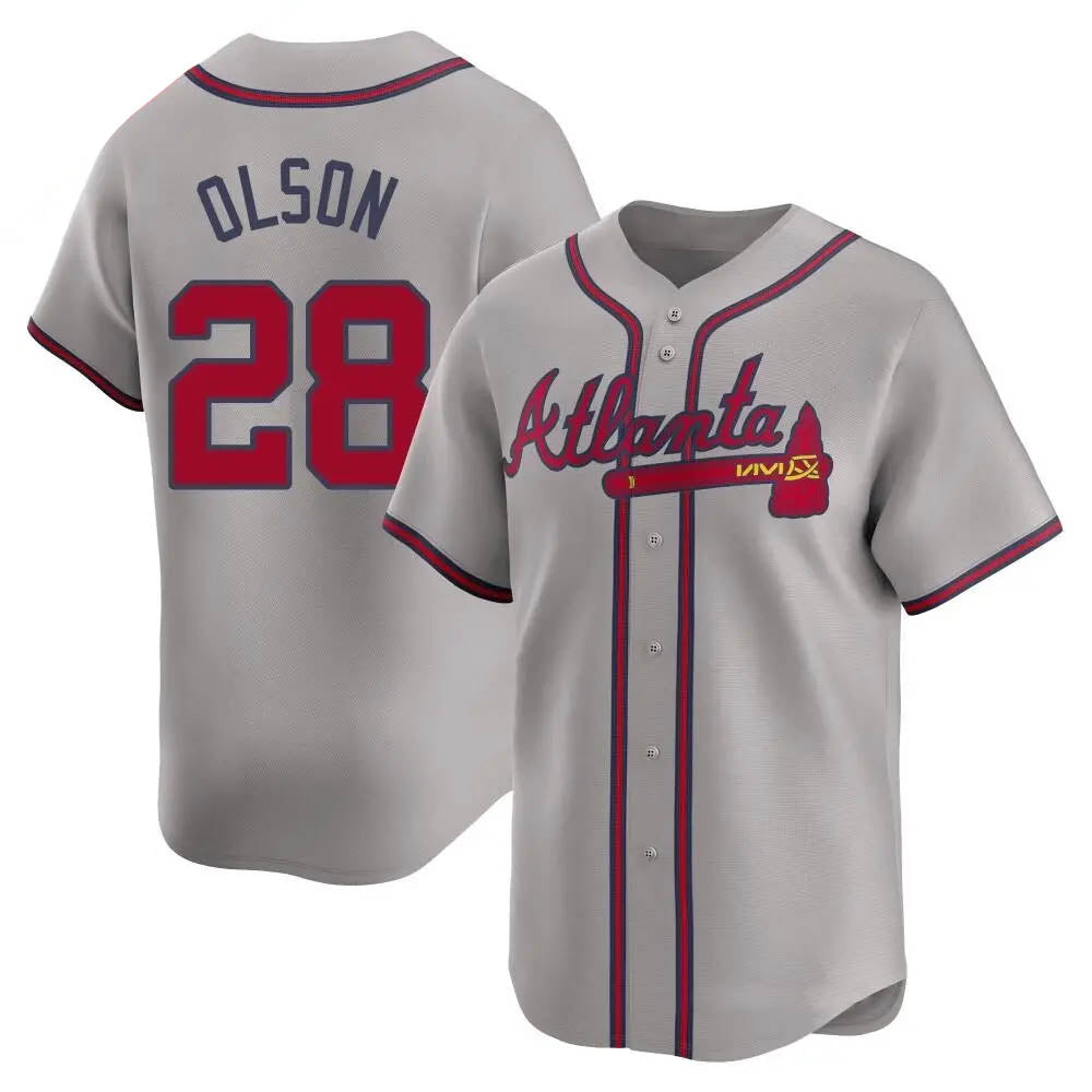Odoa A.Braves #28 Matt Olson Player Gray Limited Away Stitched Jerseys