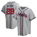 Odoa A.Braves #28 Matt Olson Player Gray Replica Road Stitched Jerseys