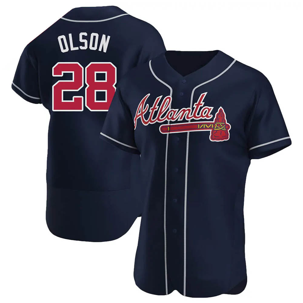 Odoa A.Braves #28 Matt Olson Player Navy Authentic Alternate Stitched Jerseys