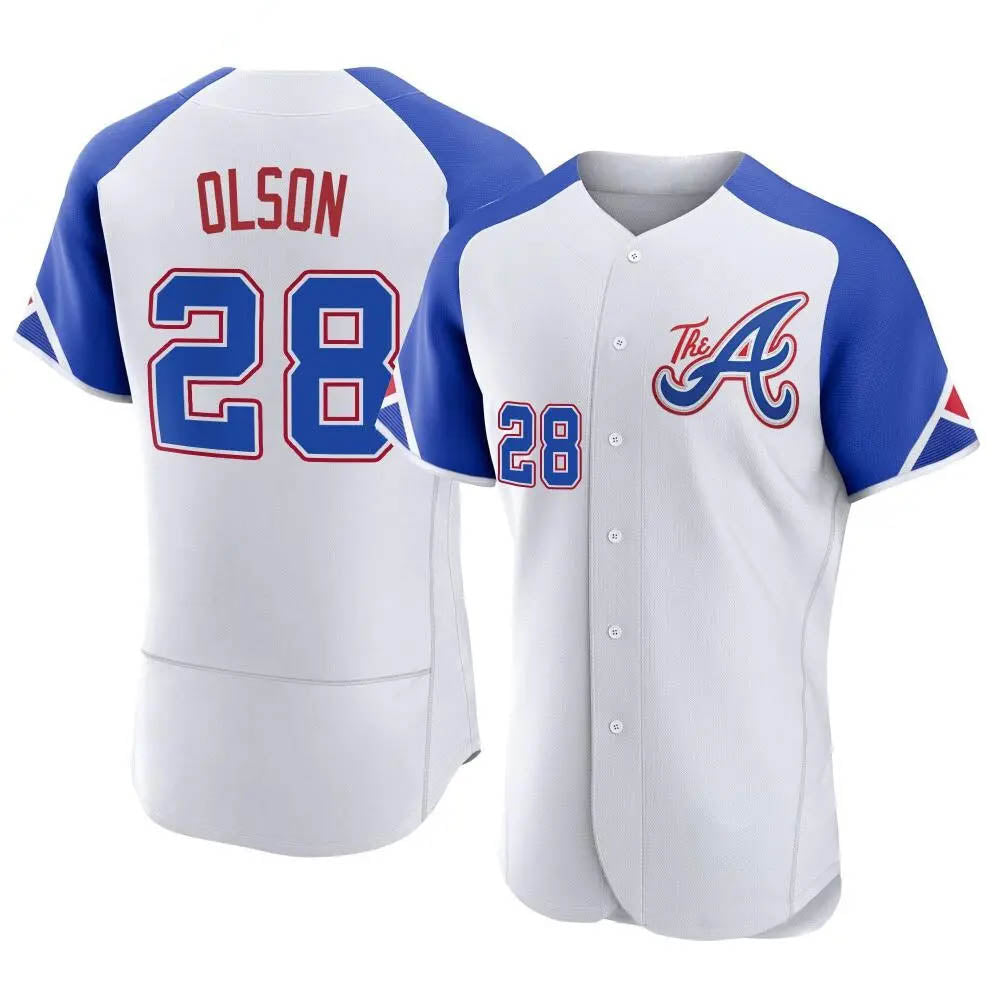 Odoa A.Braves #28 Matt Olson Player White Authentic City Connect Stitched Jerseys