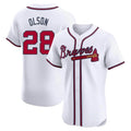 Odoa A.Braves #28 Matt Olson Player White Elite Home Stitched Jerseys