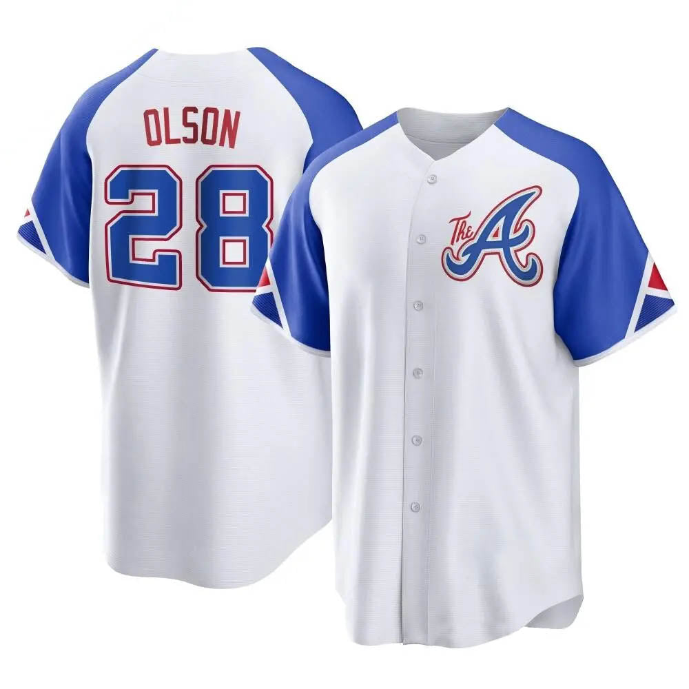 Odoa A.Braves #28 Matt Olson Player White Replica City Connect Stitched Jerseys