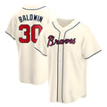Odoa A.Braves #30 Drake Baldwin player Cream Replica Alternate Stitched Jerseys