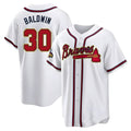 Odoa A.Braves #30 Drake Baldwin player Gold Replica White Program Stitched Jerseys
