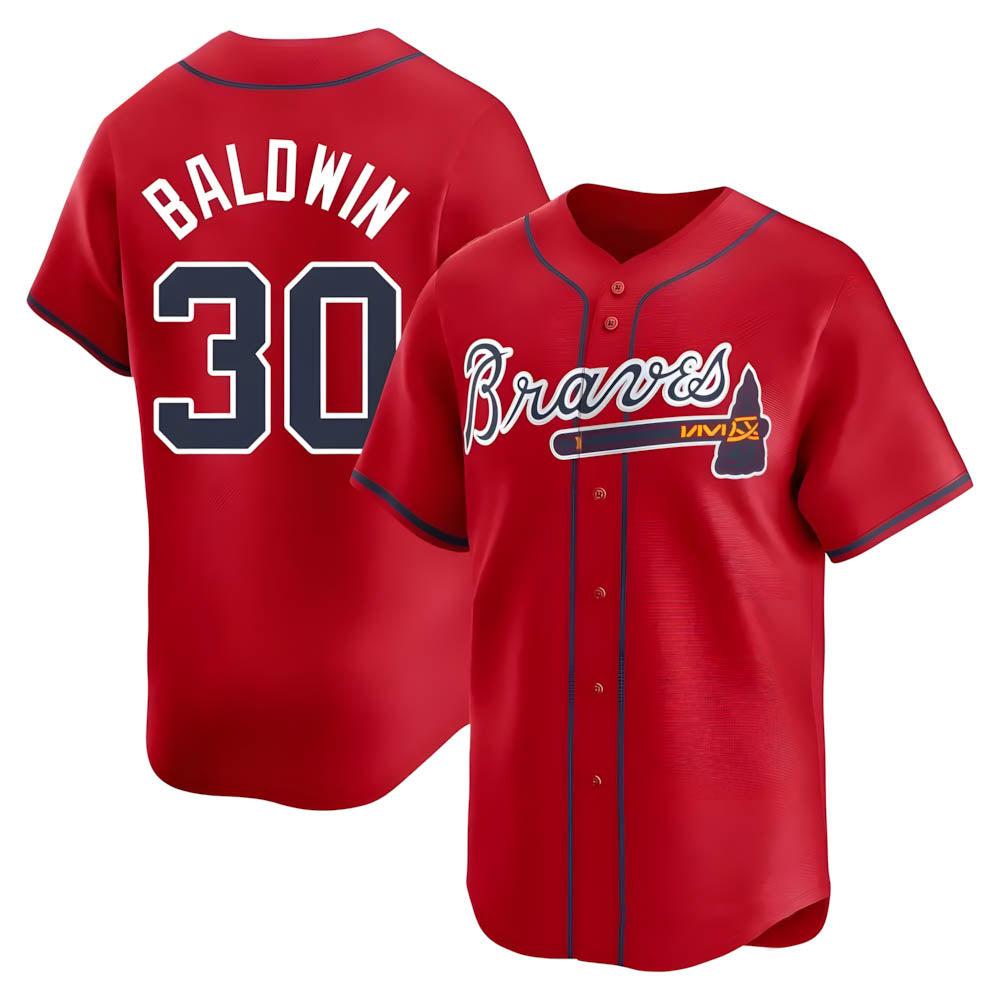 Odoa A.Braves #30 Drake Baldwin player Red Limited Alternate Stitched Jerseys