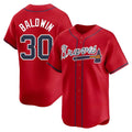 Odoa A.Braves #30 Drake Baldwin player Red Limited Alternate Stitched Jerseys