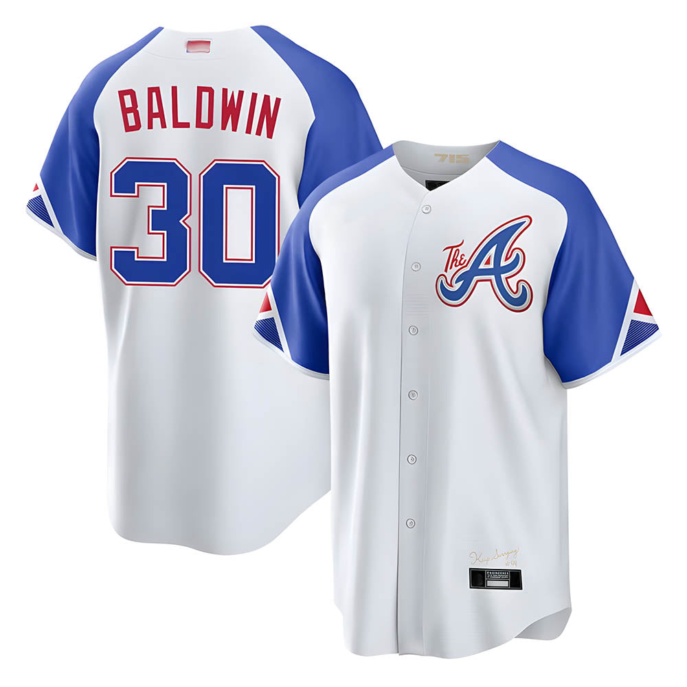 Odoa A.Braves #30 Drake Baldwin player White City Connect Stitched Jerseys