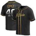 Odoa A.Braves #40 Reynaldo Lopez player Black & Gold Replica en Alternate Stitched Jerseys