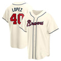 Odoa A.Braves #40 Reynaldo Lopez player Cream Replica Alternate Stitched Jerseys