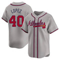Odoa A.Braves #40 Reynaldo Lopez player Gray Limited Away Stitched Jerseys