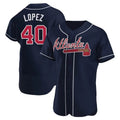 Odoa A.Braves #40 Reynaldo Lopez player Navy Authentic Alternate Stitched Jerseys