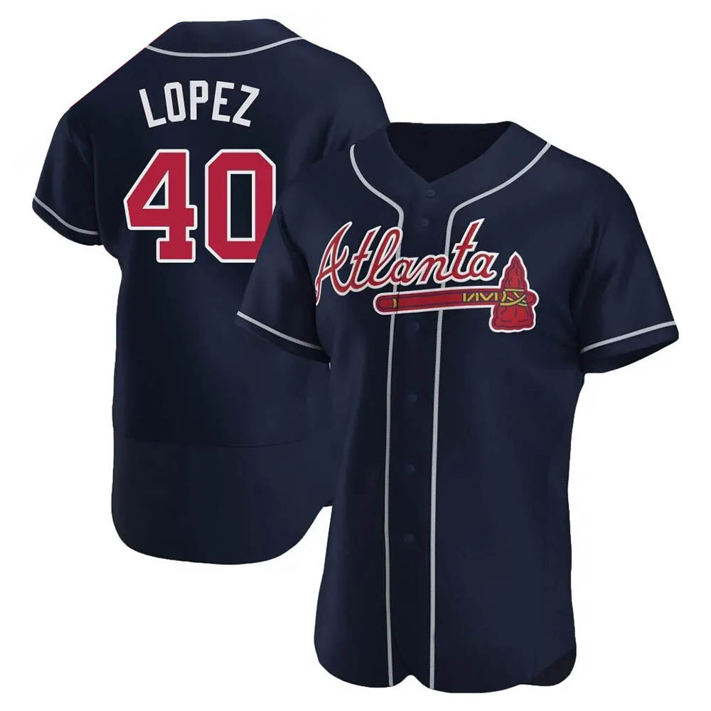 Odoa A.Braves #40 Reynaldo Lopez player Navy Authentic Alternate Stitched Jerseys