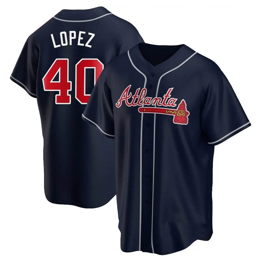 Odoa A.Braves #40 Reynaldo Lopez player Navy Replica Alternate Stitched Jerseys
