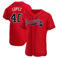 Odoa A.Braves #40 Reynaldo Lopez player Red Authentic Alternate Stitched Jerseys