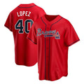 Odoa A.Braves #40 Reynaldo Lopez player Red Replica Alternate Stitched Jerseys