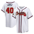 Odoa A.Braves #40 Reynaldo Lopez player White&Gold Replica Program Stitched Jerseys