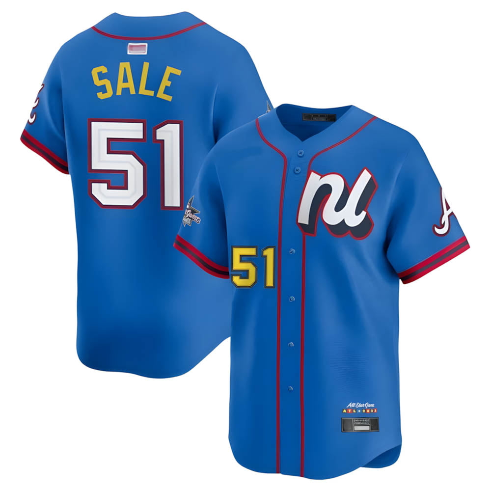 Odoa A.Braves #51 Chris Sale Player Blue National League Limited Stitched Jerseys