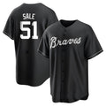 Odoa A.Braves #51 Chris Sale Player White&Black Replica Stitched Jerseys