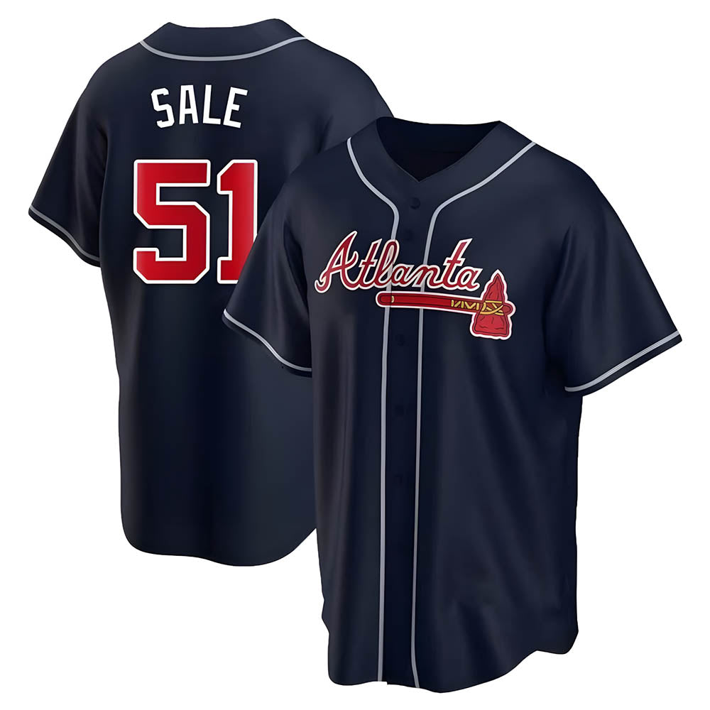 Odoa A.Braves #51 Chris Sale Player Navy City Connect Stitched Jerseys