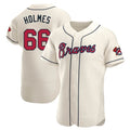 Odoa A.Braves #66 Grant Holmes Player Cream Authentic Alternate Stitched Jerseys