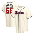 Odoa A.Braves #66 Grant Holmes Player Cream Replica Alternate Stitched Jerseys