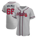 Odoa A.Braves #66 Grant Holmes Player Gray Authentic Road Stitched Jerseys